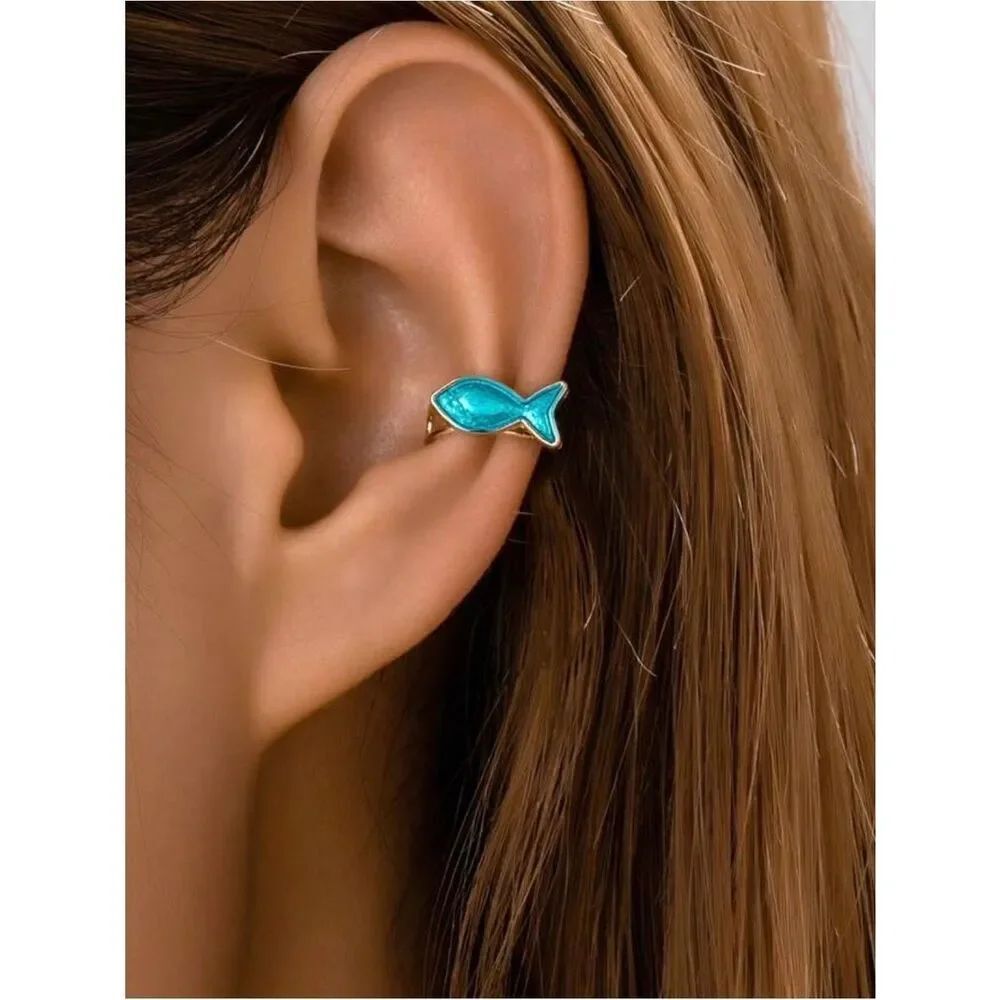 Blue Fish Ear Cuff A1972
